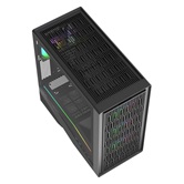 Корпус Powercase Intro ARGB, TG, Type-C, 4x 120mm ARGB PWM Fans, ARGB+PWM HUB, Nylon filters, чёрный, ATX  (CJ235IB-A4)