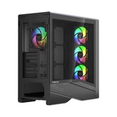 Корпус Powercase Intro ARGB, TG, Type-C, 4x 120mm ARGB PWM Fans, ARGB+PWM HUB, Nylon filters, чёрный, ATX  (CJ235IB-A4)