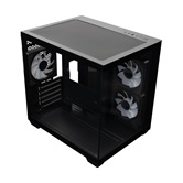 Корпус XASTRA QW400M 3ARGB-C6-AC Black mATX/Aquarium/Screewless/3x120mm ARGB PWM FM fans/Argb+PWM HUB 6port/Type-C+USB3.0 (1 USB3.0 кабель)/ QW400M-3FM12A-C6-AC