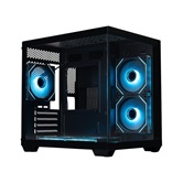 Корпус XASTRA QW400M 5ARGB-C6-AC Black mATX/Aquarium/Screewless/5x120mm ARGB PWM FM fans/Argb+PWM HUB 6port/Type-C+USB3.0 (1 USB3.0 кабель)/ QW400M-5FM12A-C6-AC