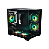 Корпус XASTRA QW400M 5ARGB-C6-AC Black mATX/Aquarium/Screewless/5x120mm ARGB PWM FM fans/Argb+PWM HUB 6port/Type-C+USB3.0 (1 USB3.0 кабель)/ QW400M-5FM12A-C6-AC