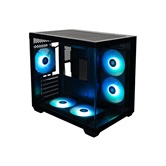 Корпус XASTRA QW400M 5ARGB-FC-C6-AC Black mATX/Aquarium/Screewless/1x120mm+2x240 ARGB PWM FC fans/Argb+PWM HUB 6port/Type-C+USB3.0 (1 USB3.0 кабель)/ QW400M-2FA24A-1FC12A-C6-AC