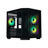 Корпус XASTRA QT400M 3ARGB-C6-AC Black mATX/Aquarium/Screewless/3x120mm ARGB PWM FM fans/Argb+PWM HUB 6port/Type-C+USB3.0 (1 USB3.0 кабель)/QT400M-3FM12A-C6-AC