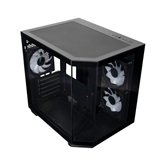 Корпус XASTRA QT400M 3ARGB-C6-AC Black mATX/Aquarium/Screewless/3x120mm ARGB PWM FM fans/Argb+PWM HUB 6port/Type-C+USB3.0 (1 USB3.0 кабель)/QT400M-3FM12A-C6-AC