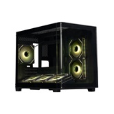 Корпус XASTRA QR500M 6ARGB-FM-C10-UC Black mATX/Aquarium/ 2 Curve Glass /6x120mm ARGB PWM FM fans/ Argb+PWM HUB 10port /Type-C/ QR500M-6FM12A-C10-UC