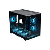 Корпус XASTRA QR500M 6ARGB-FM-C10-UC Black mATX/Aquarium/ 2 Curve Glass /6x120mm ARGB PWM FM fans/ Argb+PWM HUB 10port /Type-C/ QR500M-6FM12A-C10-UC