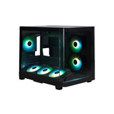 Корпус XASTRA QR500M 6ARGB-FC-C6-UC Black mATX/Aquarium/ 2 Curve Glass /1x360mm+1x240mm+1x120mm ARGB PWM FM fans/ Argb+PWM HUB 6port /Type-C/ QR500M-1FA36A-1FA24A-1FC12A-C6-UC