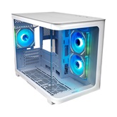 Корпус XASTRA QR500M 3ARGB-FM-C10-UC White mATX/Aquarium/ 2 Curve Glass /3x120mm ARGB PWM FM fans/ Argb+PWM HUB 10port /Type-C/ QR500M-3FM12A-C10-UC-WH