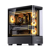 Корпус JONSBO TK-5 Black, TG (aquarium), 3x140mm ARGB Fan, 4x120mm ARGB Fan, mini-ITX, mATX, ATX, черный