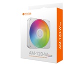 Вентилятор ID-COOLING AM-120-ARGB-W 120x120x25мм (60шт./кор, PWM, резиновые углы, белый, 0-2500об/мин, супертихий)  BOX