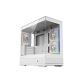 Корпус Powercase GT3 ARGB V2, TG, Type-C, 3x 120мм ARGB PWM Fans, ARGB+PWM HUB, Nylon filters, белый, mATX  (CMGT3WV2-A3)
