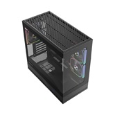 Корпус Powercase GT3 ARGB V2, TG, Type-C, 3x 120мм ARGB PWM Fans, ARGB+PWM HUB, Nylon filters, черный, mATX  (CMGT3BV2-A3)