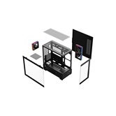 Корпус Powercase Vision Micro S4B V2, Tempered Glass, Type-C, 3x 120mm ARGB PWM Fan, ARGB+PWM HUB, чёрный, mATX  (CVMMSHBV2-A3)