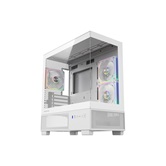 Корпус Powercase Vision Micro S4W V2, Tempered Glass, Type-C, 3x 120mm ARGB PWM Fan, ARGB+PWM HUB, белый, mATX  (CVMMSHWV2-A3)