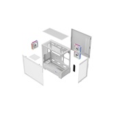 Корпус Powercase Vision Micro S4W V2, Tempered Glass, Type-C, 3x 120mm ARGB PWM Fan, ARGB+PWM HUB, белый, mATX  (CVMMSHWV2-A3)