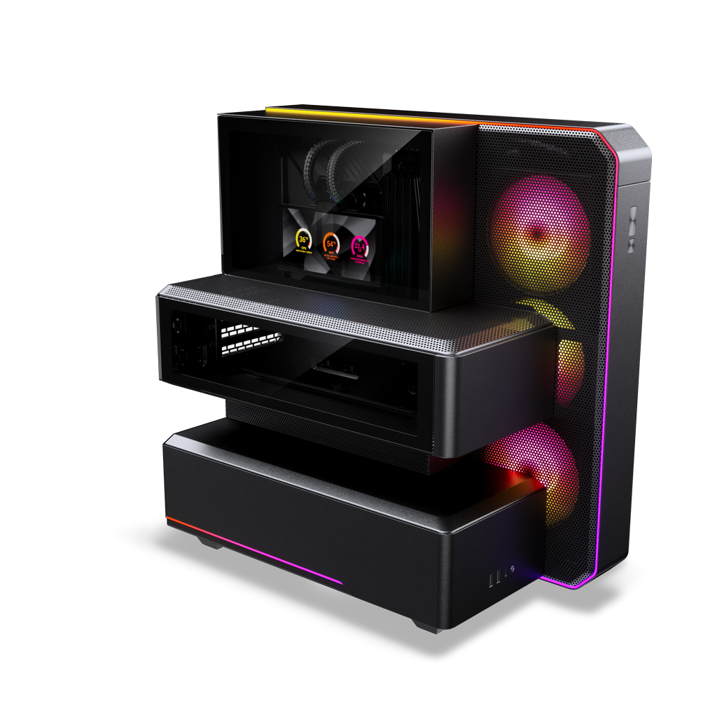 Корпус PHANTEKS EX5 Max, Black, ARGB, 6" LCD, 360 AIO, ATX / PH-EX526M_DBK01