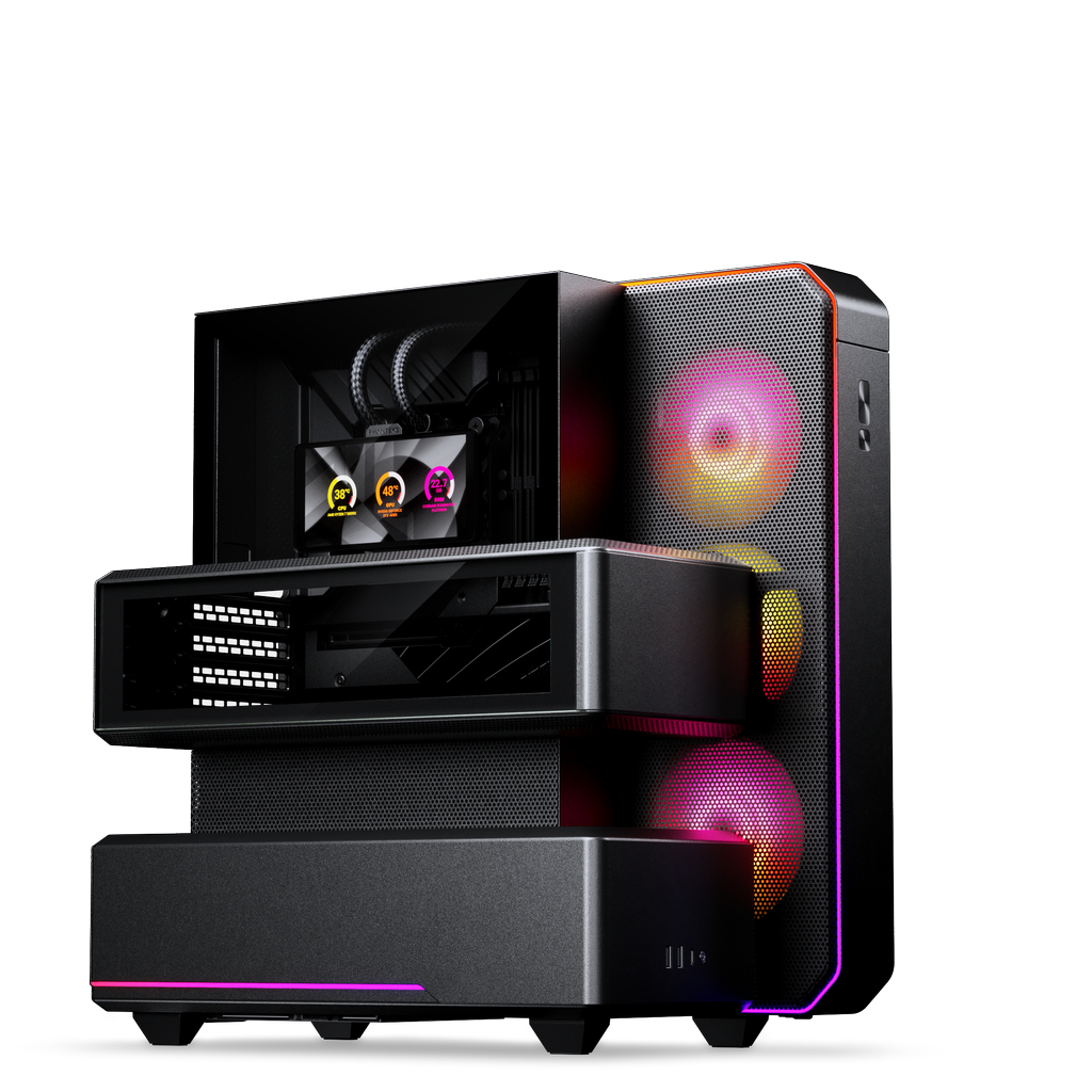 Корпус PHANTEKS EX5 Max, Black, ARGB, 6" LCD, 360 AIO, ATX / PH-EX526M_DBK01
