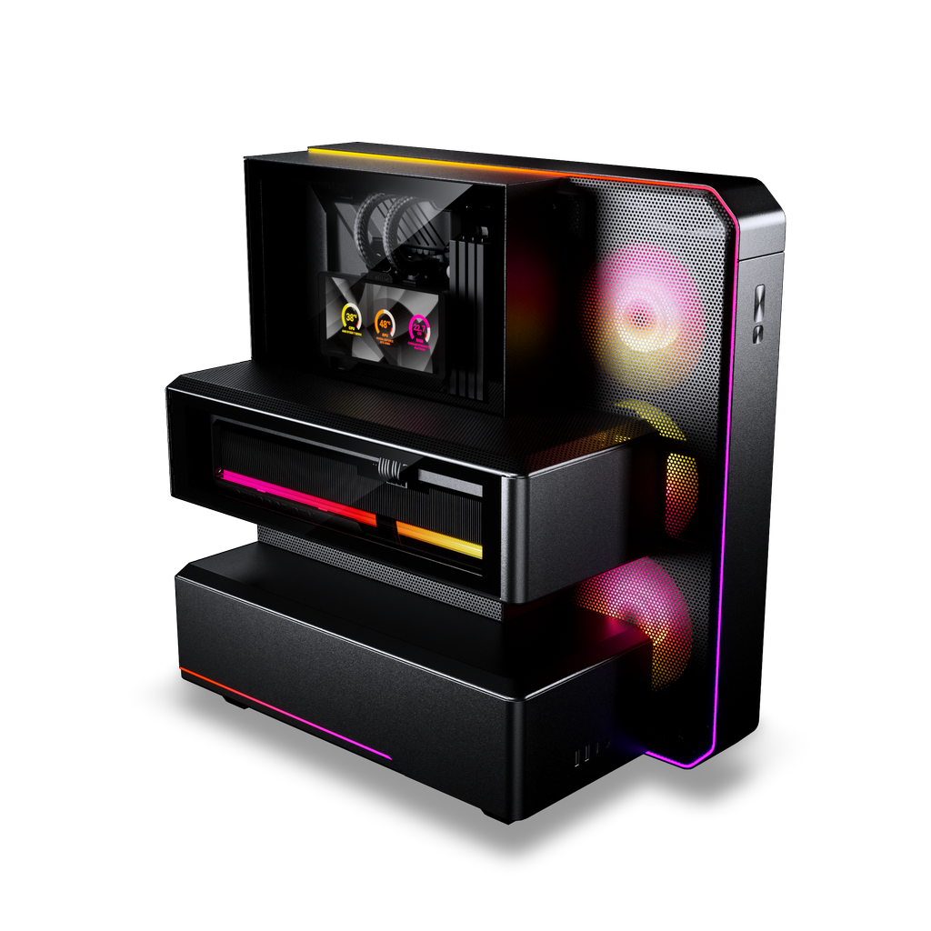 Корпус PHANTEKS EX5 Max, Black, ARGB, 6" LCD, 360 AIO, ATX / PH-EX526M_DBK01