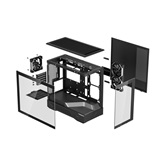 Корпус 1STPLAYER GM6 Black / mATX / 3x120mm ARGB fans / GM6-BK-2FH7R-1FH7