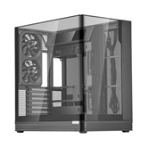 Корпус 1STPLAYER OV8S Black / ATX BTF / 9.16" LCD display / 5x120mm ARGB fans & hub / OV8S-BK-1FP7R-3-1FP7-2-HUB3