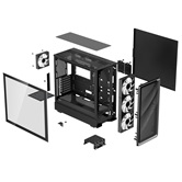 Корпус 1STPLAYER WA8 Black / ATX / 3x140mm & 1x120mm ARGB fans / WA8-BK-3FA7-14-1FA7
