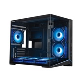 Корпус XASTRA QW505M 6ARGB-C10 Black mATX/Aquarium/Screewless/ 6x120mm ARGB PWM FM fans/Argb+PWM HUB 10port/Led strip/ QW505M-6FM12A-C10