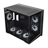 Корпус XASTRA QW505M 6ARGB-C10 Black mATX/Aquarium/Screewless/ 6x120mm ARGB PWM FM fans/Argb+PWM HUB 10port/Led strip/ QW505M-6FM12A-C10