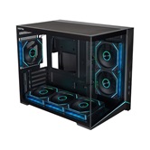 Корпус XASTRA QW505M 6ARGB-FN-C10 Black mATX/Aquarium/Screewless/ 6x120mm ARGB PWM FN fans/Argb+PWM HUB 10port/Led strip/ QW505M-6FN12A-C10