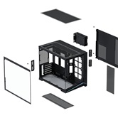 Корпус XASTRA QW505M 6ARGB-FN-C10 Black mATX/Aquarium/Screewless/ 6x120mm ARGB PWM FN fans/Argb+PWM HUB 10port/Led strip/ QW505M-6FN12A-C10