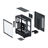 Корпус XASTRA Q500  6ARGB-FA-C6 Black ATX/Aquarium/Screewless/ 1x120mm,1x240,1x360 ARGB PWM FA fans/Argb+PWM HUB 6port/ / Q500-1FA36A-1FA24A-1FA12A-C6