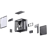 Корпус JONSBO X400CG Gray, TG (aquarium), mini-ITX, mATX, ATX, серый
