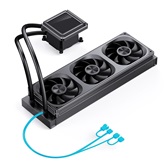 Комплект водяного охлаждения JONSBO TX-360A Black LGA1851/1700/1200/115X/AM5/AM4 (4шт/кор, TDP 325W, ARGB FAN and ARGB LCD Display PUMP,  PWM, TRIPLE FAN 120mm, черный) RET