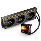 Комплект водяного охлаждения JONSBO TM-360A Black LGA1851/1700/1200/115X/AM5/AM4 (4шт/кор, TDP 325W, ARGB FAN and ARGB LCD Display PUMP,  PWM, TRIPLE FAN 120mm, черный) RET
