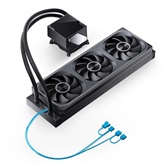 Комплект водяного охлаждения JONSBO TM-360A Black LGA1851/1700/1200/115X/AM5/AM4 (4шт/кор, TDP 325W, ARGB FAN and ARGB LCD Display PUMP,  PWM, TRIPLE FAN 120mm, черный) RET