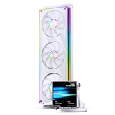 Комплект водяного охлаждения JONSBO TM-360E White LGA1851/1700/1200/115X/AM5/AM4 (4шт/кор, TDP 325W, ARGB FAN and ARGB LCD Display PUMP,  PWM, TRIPLE FAN 120mm, белый) RET