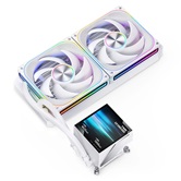Комплект водяного охлаждения JONSBO TM-280 White LGA1851/1700/1200/115X/AM5/AM4 (6шт/кор, TDP 285W, ARGB FAN and ARGB LCD Display PUMP,  PWM, DUAL FAN 140mm, белый) RET
