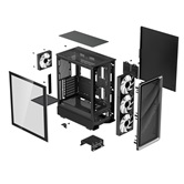 Корпус 1STPLAYER WA7 Black / ATX / 3x140mm & 1x120mm ARGB fans / WA7-BK-3FA7-14-1FA7