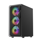 Корпус 1STPLAYER WA7 Black / ATX / 3x140mm & 1x120mm ARGB fans / WA7-BK-3FA7-14-1FA7