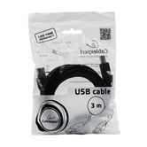 Кабель профессиональный USB 2.0 AB, 3м, черный